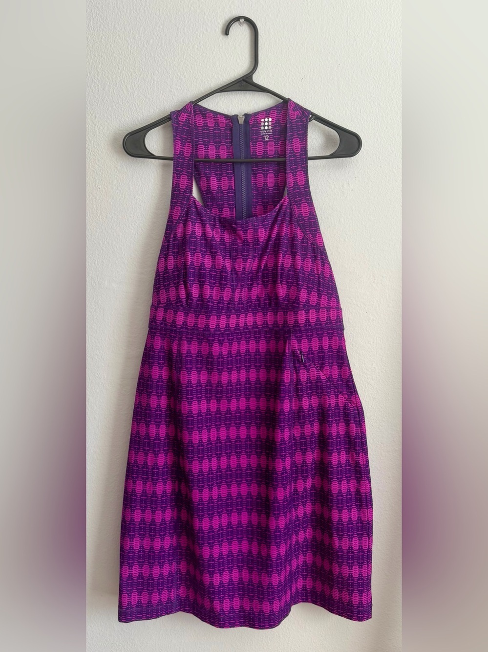 Title Nine Arabella Nimblene Purple and Pink Geometric Racerback Tank Dress